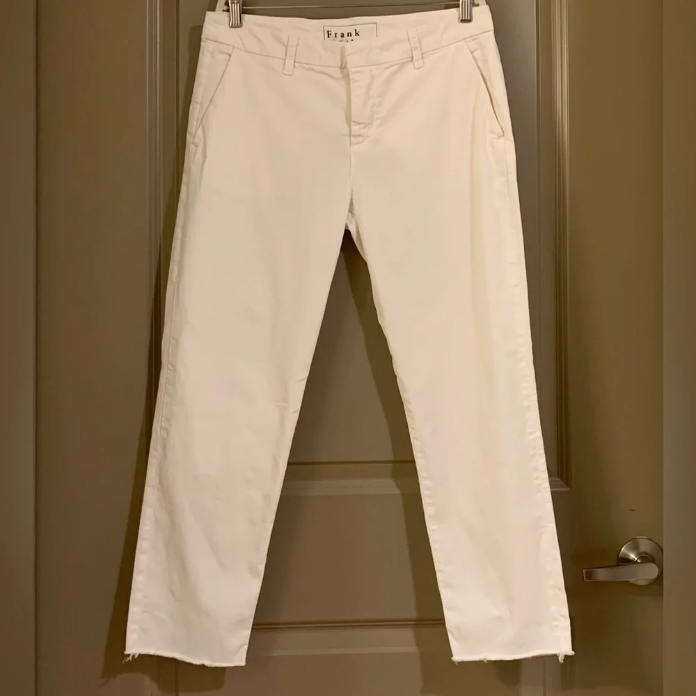 Frank & Eileen Wicklow The Italian Chino Performance Twill in White Pants Size 8 - Picture 15 of 15